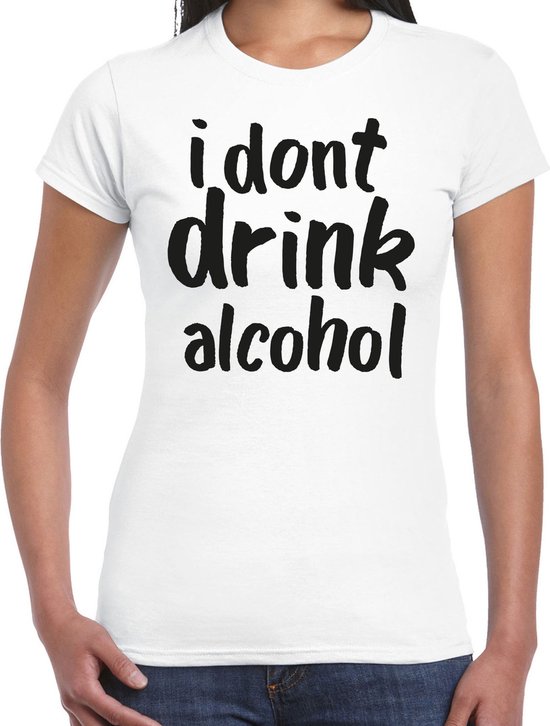 Bellatio Decorations Foute party t-shirt dames - I don't drink alcohol- wit -carnaval S