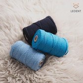 macramé garen set / Katoenen koord voor doe-het-zelfprojecten / Gemaakt van 100% natuurlijk katoen 2mm, 3 x 70M/3