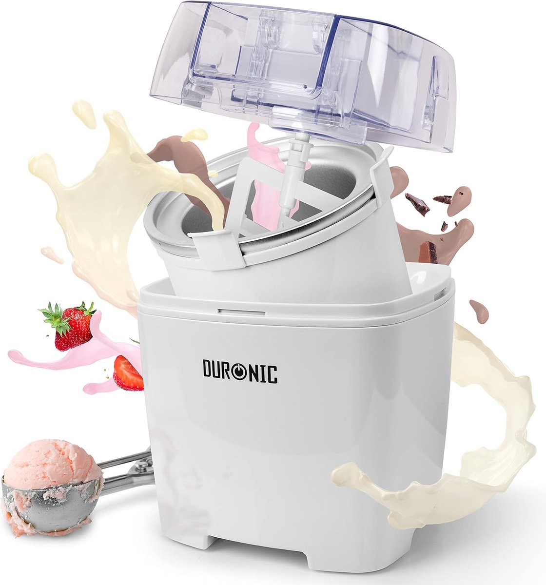 Duronic Go-shipping Ijsmachine 1.5L Multifunctioneel Sorbetijs Frozen Joghurt En Meer Wit