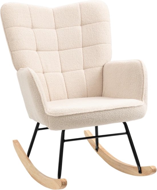 Foto: Schommelstoel stoelen meubels fauteuil roomwit 71 cm x 92 cm x 101 cm