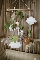Hippe Schommels® Baby Mobiel Jungle – Absolute Eyecatcher! – Stijlvol Boxmobiel – Vilt Mobiel – Babyshower Cadeau Babymobiel – Wieg Mobiel – Kraamcadeau