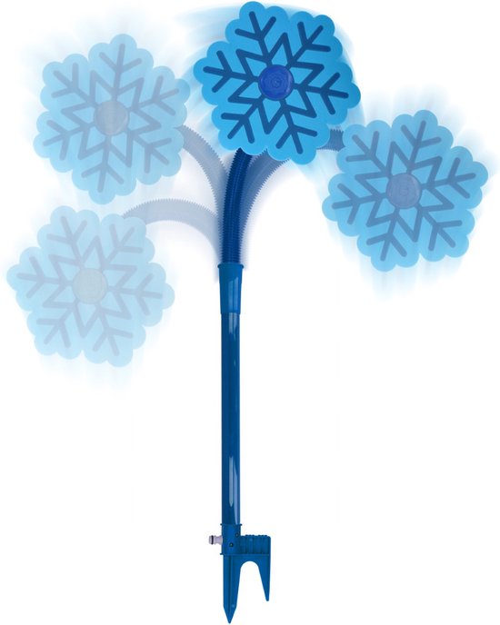 CoolPets Ice Flower Sproeier – Stang 52cm - Bloem 28 cm - Drinkfontein – Verkoelend - Watersproeier voor honden – Sproeit in alle richtingen - Blauw