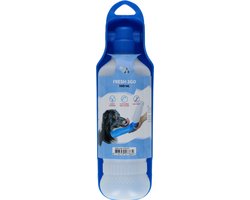CoolPets Fresh 2Go waterfles – 500ml – Drinkfles – Drinkfles voor honden – Anti lek waterfles – Verkoeling onderweg - Blauw