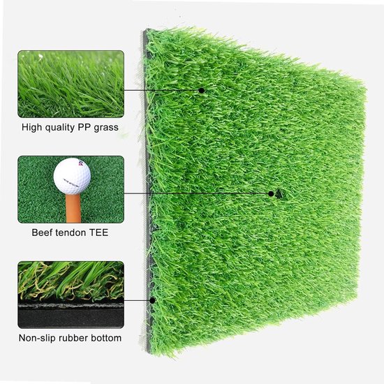 30 x 30 cm golf oefenmat voor binnen en buiten - draagbare golfmat voor afslag en chipping putting training — afbeelding 2