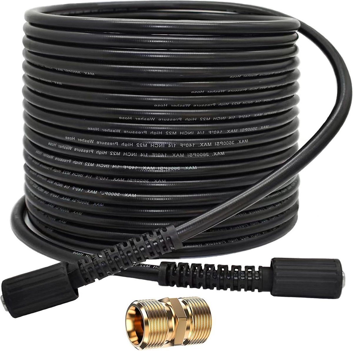 Tuyau Haute Pression 10 Mètres M22x14 Mm - 240 Bar, Remplaçant Compatible Kärcher - Avec Raccord D'Extension