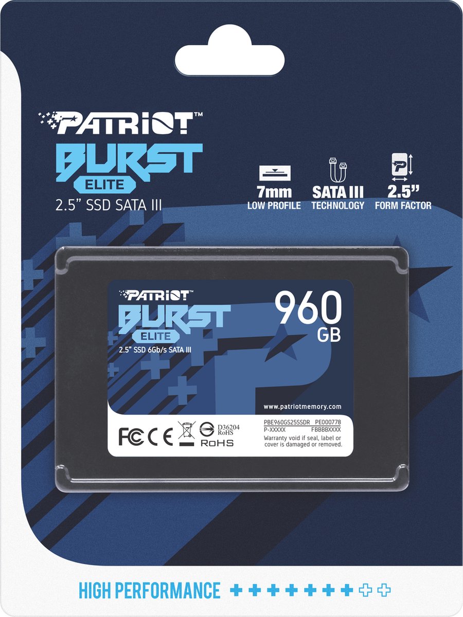 Patriot Memory BURST Elite 2.5 2.5 960 GB Serial ATA III | bol
