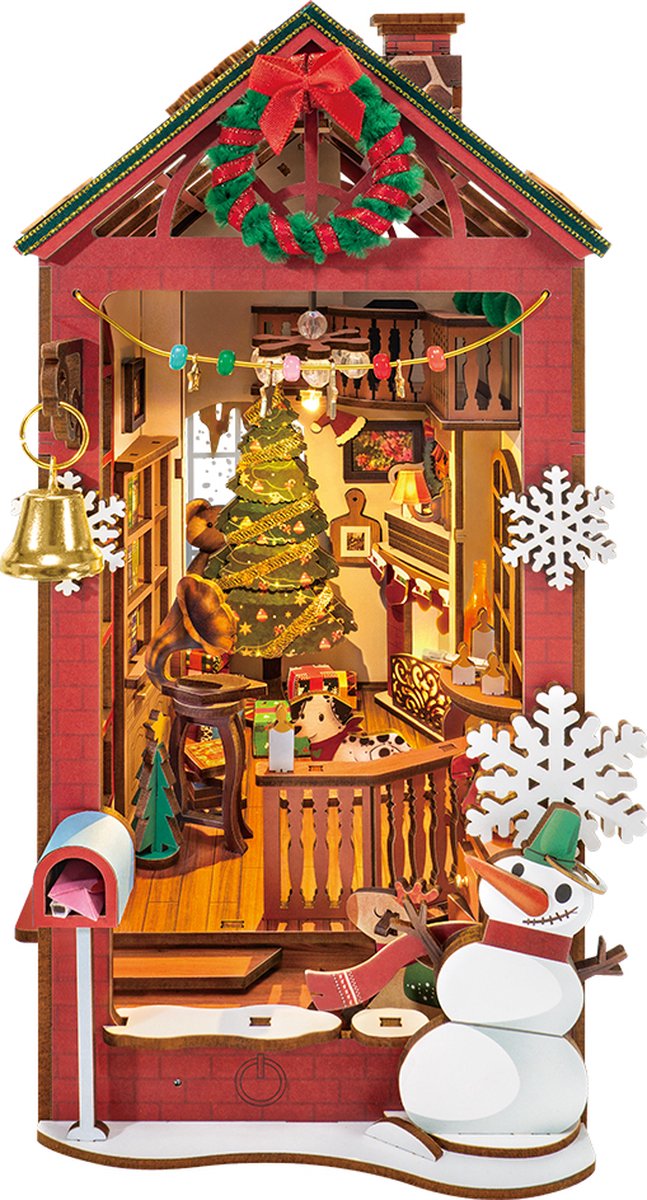 Robotime Book Nook Christmas Indoor Scene | Book Nook | TGC07 | Knutselen | Bouwpakket | Hobby | Kerst | Creatief | Miniatuur