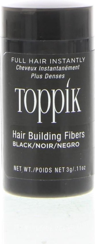 Toppik Hair Building Fibers Zwart - 12 gram - Cosmetische Haarverdikker - Verbergt haaruitval - Direct voller haar