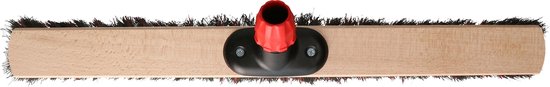 Buemag Bezemkop - Arenga/Elaston mix - zwart/rood - hard - hout - 60 cm - straatbezem/buitenbezem van Buemag — afbeelding 4