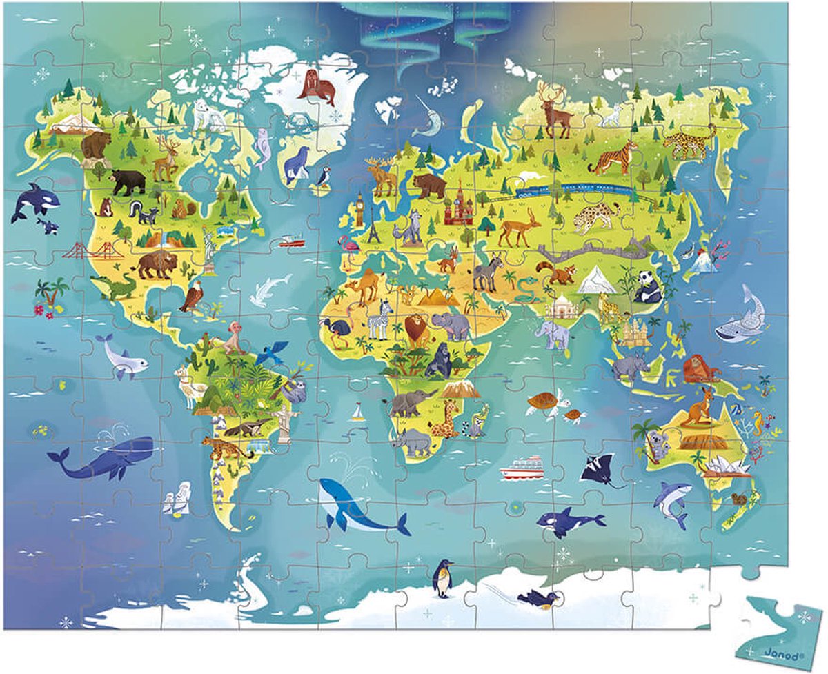 Janod - Puzzel - De wereld — afbeelding 3