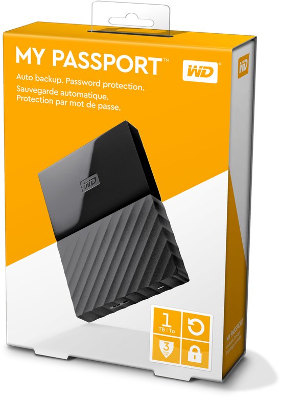 Western Digital My Passport portable - Externe harde schijf - 1TB - Zwart van Merkloos — afbeelding 2