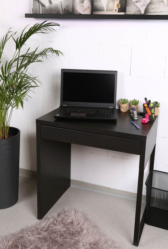 Bureau IKEA MICKE Blanc Avec Rangements, Chaise Incluse - Occasion - 105x50 Cm