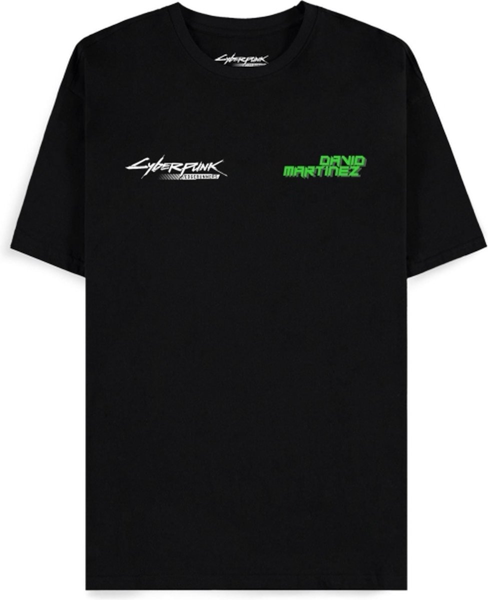 Cyberpunk: Edgerunners - David Spine Heren T-shirt - 2XL - Zwart