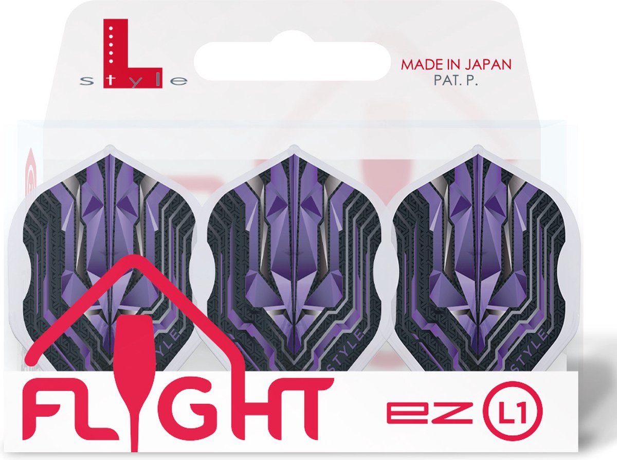 L-Style Champagne Flight EZ L1 Standard Origin Series Clear Purple - Dart Flights