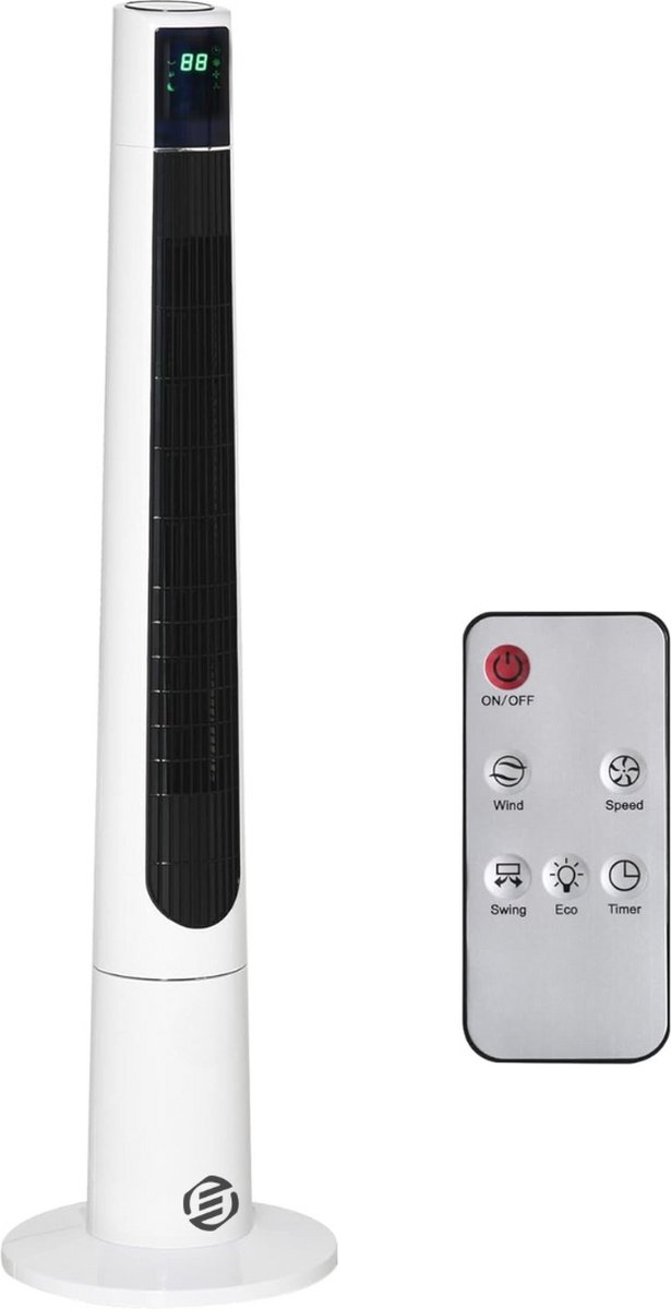 Equivera Torenventilator - Staande Ventilator met Afstandsbediening - Kolomventilator - Verschillende Snelheden - Timer - Ventilator Staand