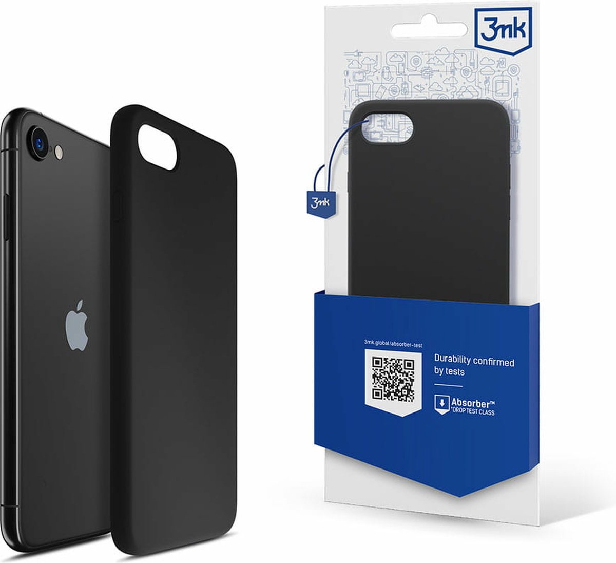 Hoesje voor Apple iPhone 7/8/SE 2020/2022 – 3mk Silicone Case Zwart