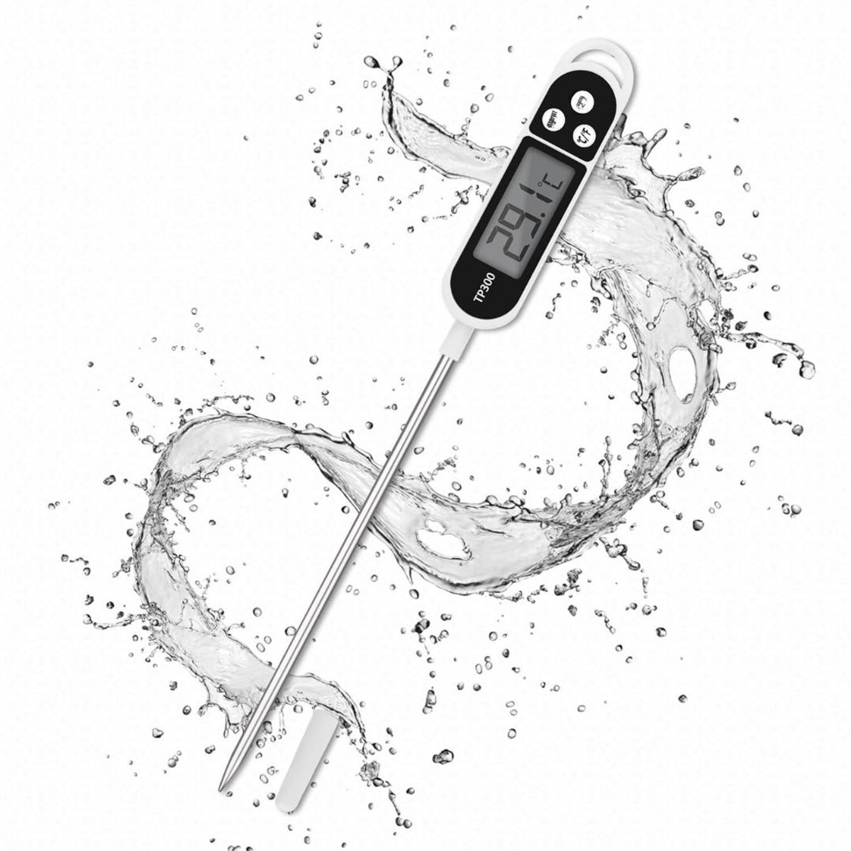 Zylo® Thermometer Koken - Thermometer Bbq - Thermometer Vlees - Wit - 28cm x 7cm x 2cm