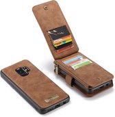 Hoesje voor Samsung Galaxy S9 Plus (S9+), CaseMe 2-in-1 wallet case, 007 serie, bruin