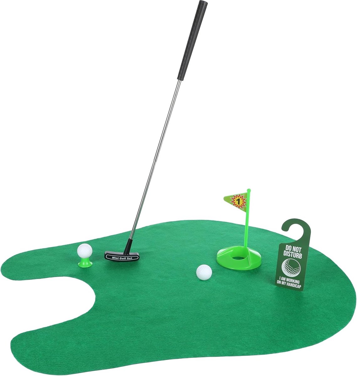 Toiletgolf Set - Grappig Mini Golf Cadeau voor Badkamer - 7 Stuks