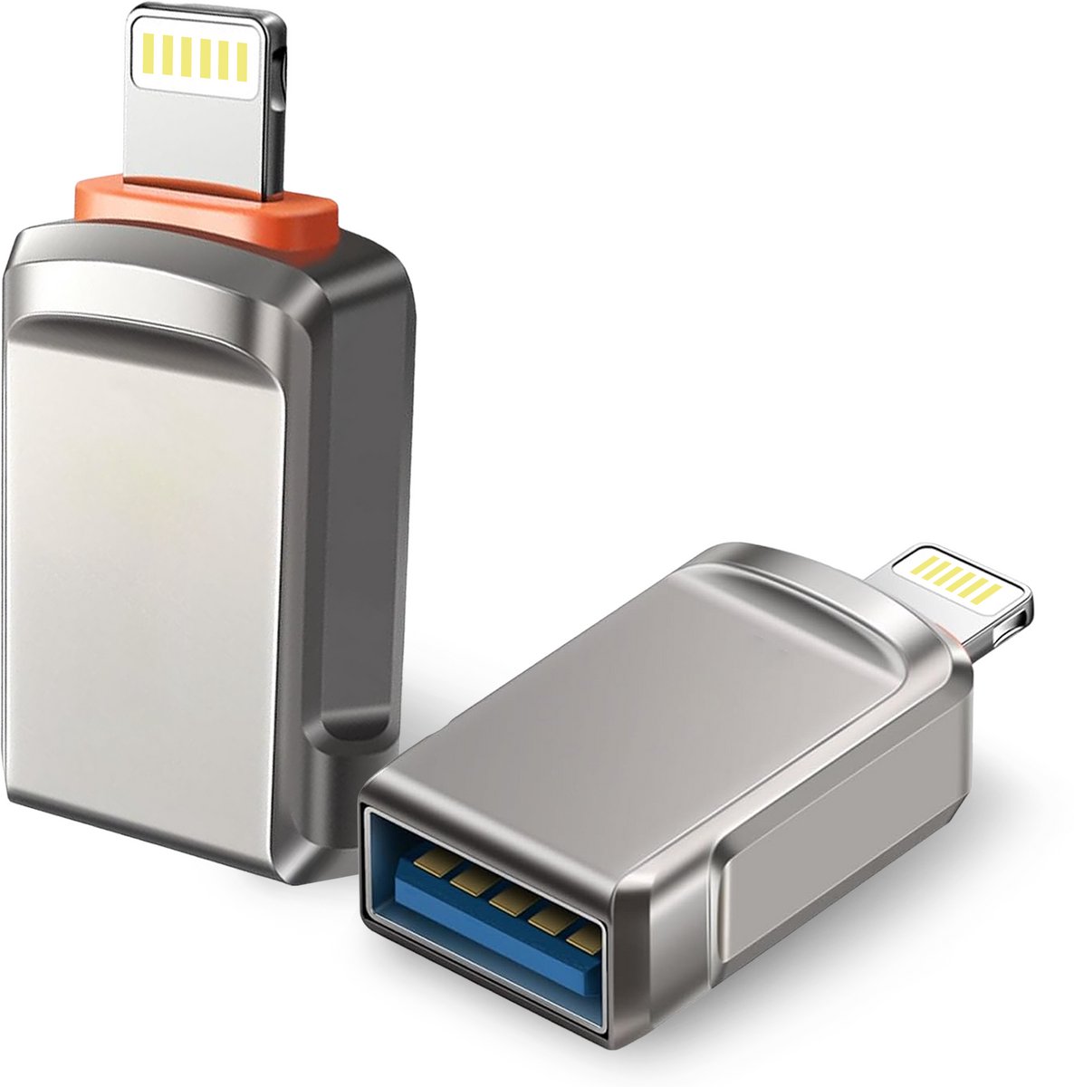 2x OTG Data Adapter - Geschikt voor iPhone, iPad - Apple Lightning naar USB 3.0 - Eenvoudig Foto’s en Video’s Importeren