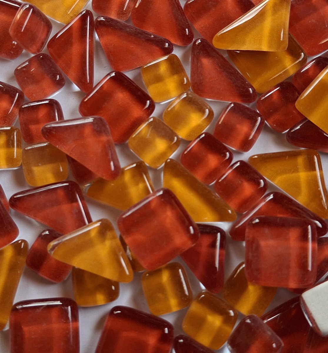 Soft Glas Puzzels Mozaiek Steentjes 300 gram, Rood Oranje mix
