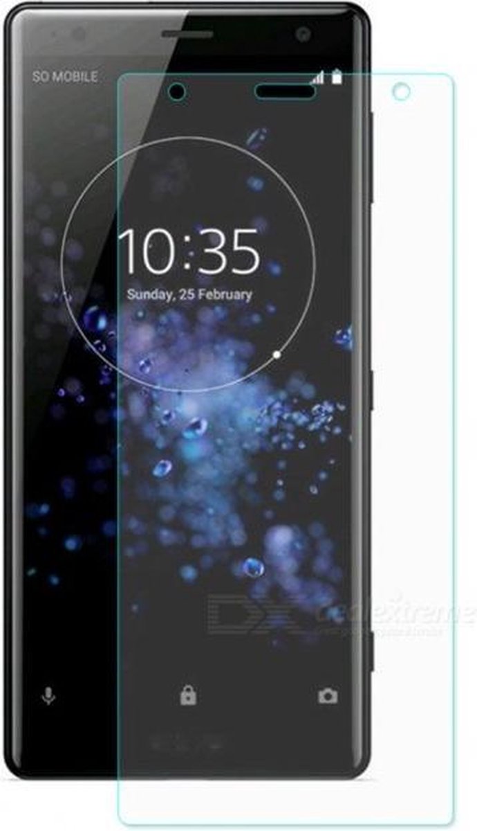 Screenprotector voor Sony Xperia XZ2, tempered glass (glazen screenprotector)