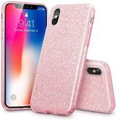 ESR iPhone 8 hoes roze glitters chique design zacht TPU