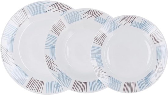 Tognana Bruges Crockery Set for 6 People, 18 Pieces, Stoneware, Multi-Coloured