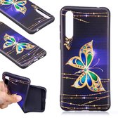 Huawei P20 Pro hoesje, gel case met print, gouden vlinder - GSM Hoesje / Telefoonhoesje Geschikt Voor: Huawei P20 Pro