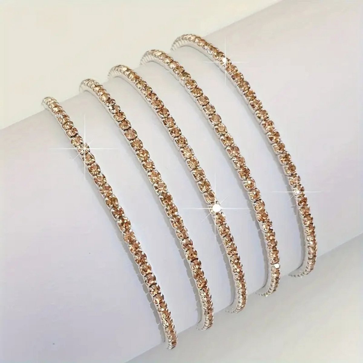 Bovista Armband - Staal - Nep Zilver - Dames - 5 St - Zilver