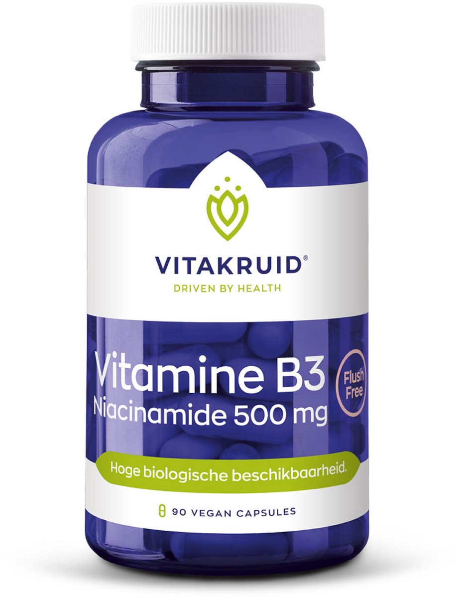 Goedkoopste Vitakruid Vitamine b3 niacinamide 500 mg Voedingssuplement - 90 vega capsules