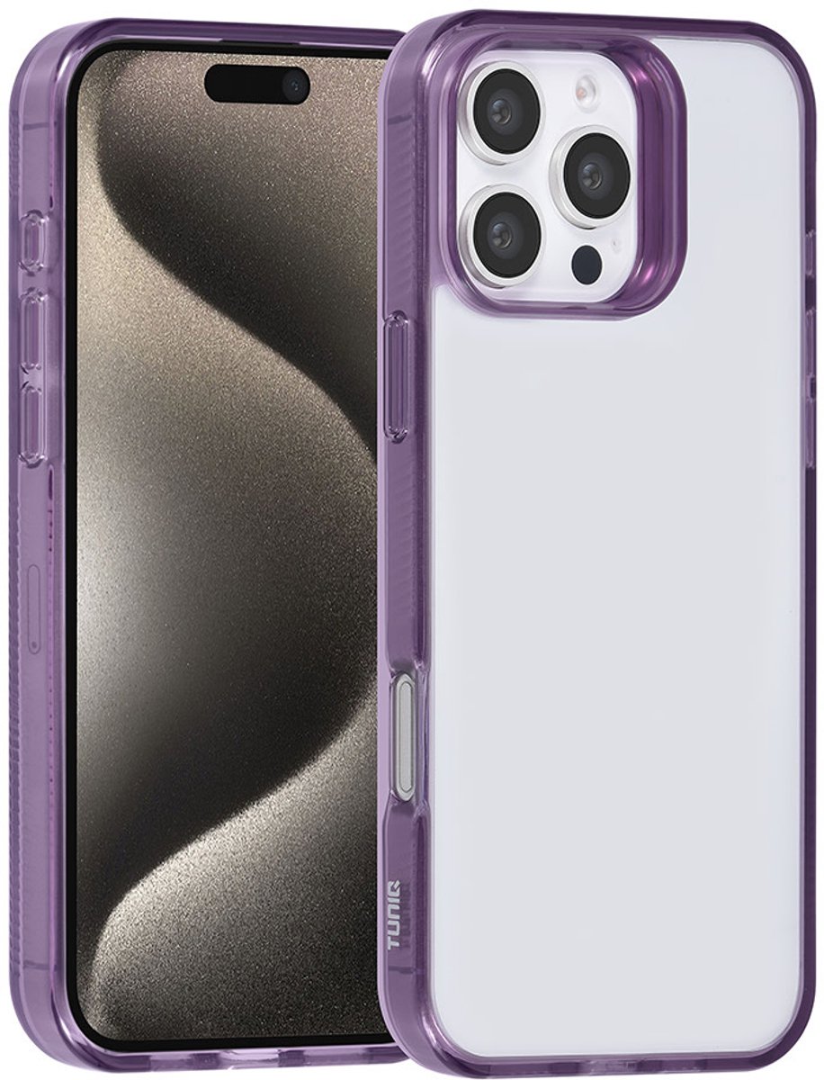 TUNIQ telefoonhoesje voor Apple iPhone 16 Pro Max - Siliconen backcover - Paars