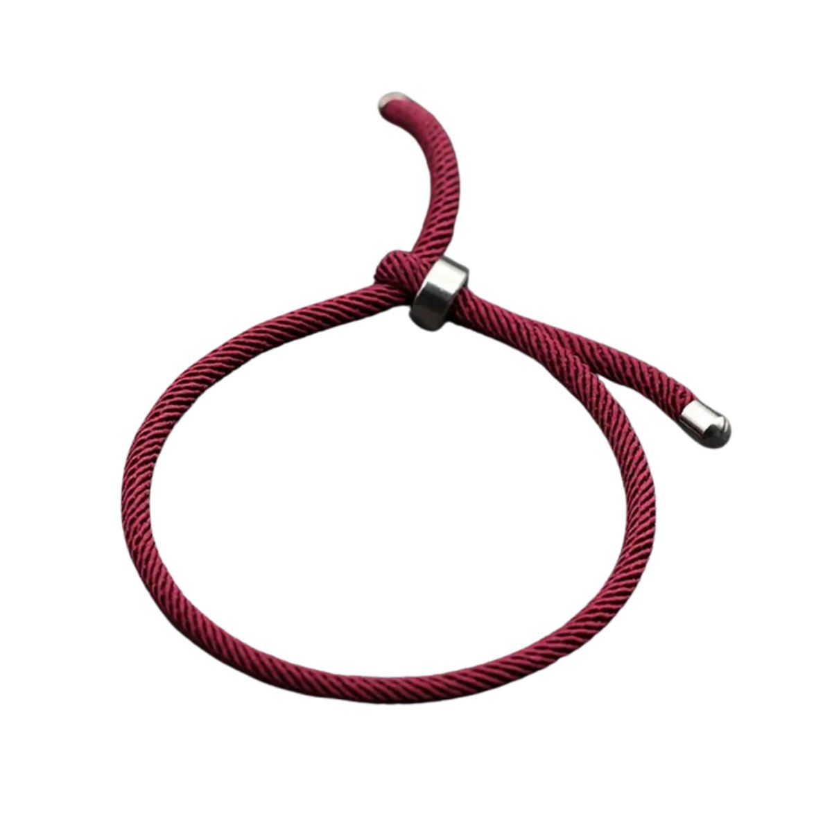 Livano Armband - Staal - Nep Zilver - Dames - Bordeauxrood