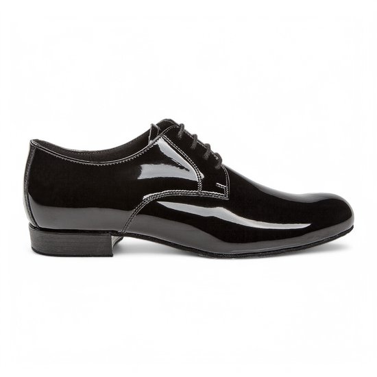 Chaussures De Danse Homme Diamond Ballroom - Standard & Latin - Cuir Nappa Noir Daim, Largeur H Pieds Forts, Talon 2.5 Cm, Fabriqué En Allemagne