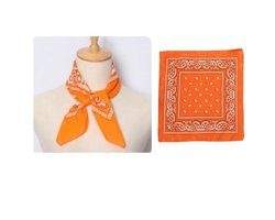 Dames Orange Sjaaltje Paisley Classic Bandana -Unisex Sjaaltje Hoofdband haar Accessoires Sport - WK/EK voetbal| Koningsdag oranje