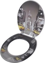 vidaXL - Toiletbril - van - MDF - met - New - York - dessin