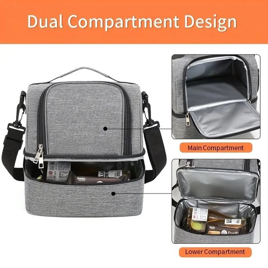 Koeltas - Lunchtas - marine blauw - Geisoleerde lunchtas - Waterdicht - draagbare Thermo tas - Thermo -Geïsoleerde Koeltas - 14 liter - draagbaar van Merkloos — afbeelding 4