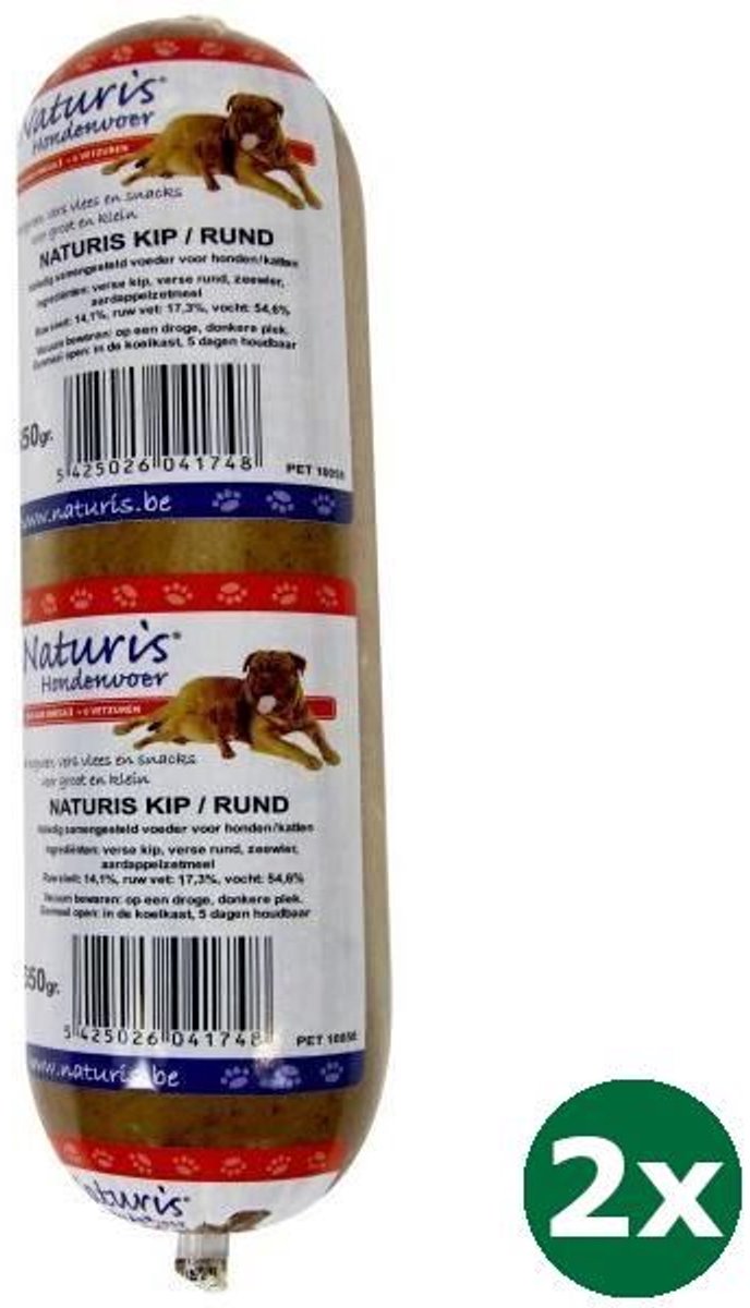 Naturis 2x650 gr Naturis houdbaar kip/rund hondenvoer