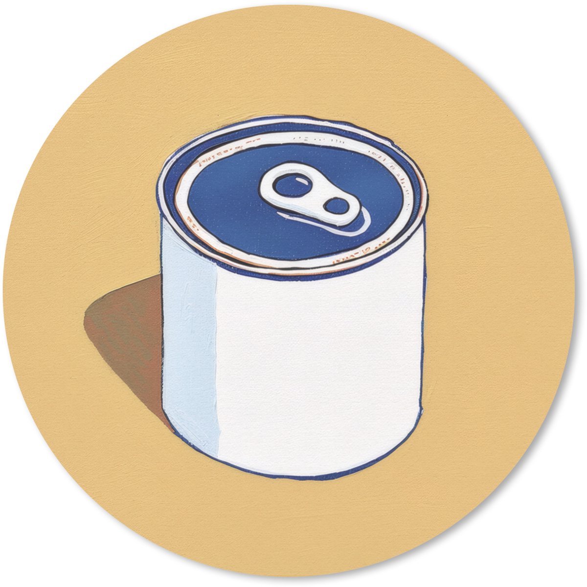 Muismat rond 40x40 cm - Mousepad Blikje - Minimalistisch - Blauw - Illustratie - Ronde muismatten