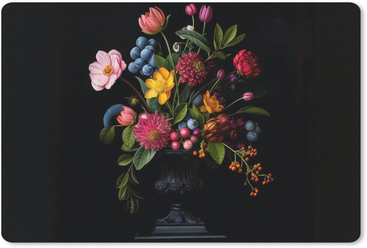Muismat 27x18 cm - Mousepad Bloemen - Vrolijk - Vaas - Muismatten