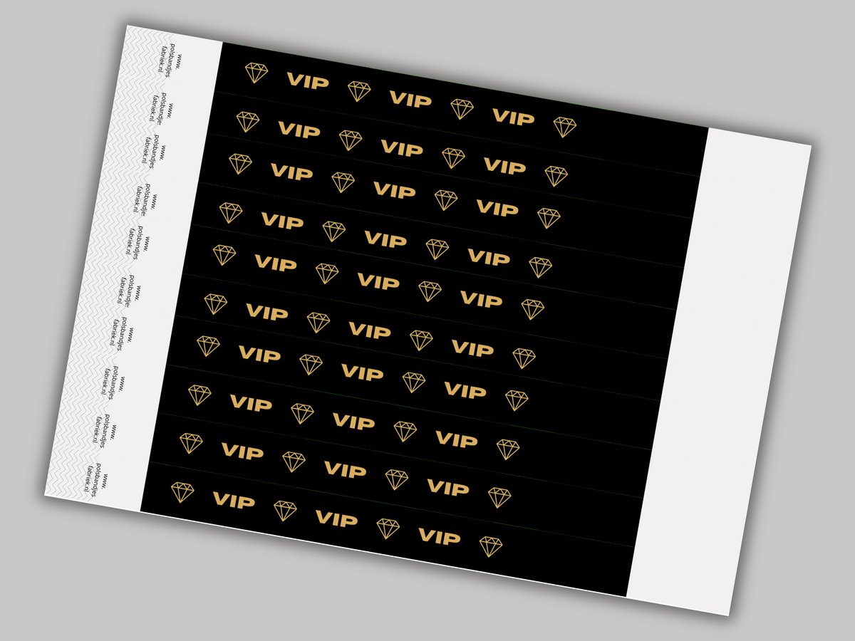 Tyvek Polsbandjes | VIP Zwart | 1000 Stuks | VanDerEng | Voor Exclusieve Toegang, Evenementen en VIP-zones