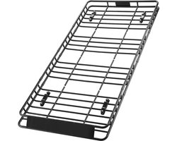 Dakkorf voor auto's (2120 x 990 x 105 mm), universele dakmand met bagagetas, net en spanbanden (maximale draagcapaciteit 113,4 kg), geschikt voor SUV's en vrachtwagens