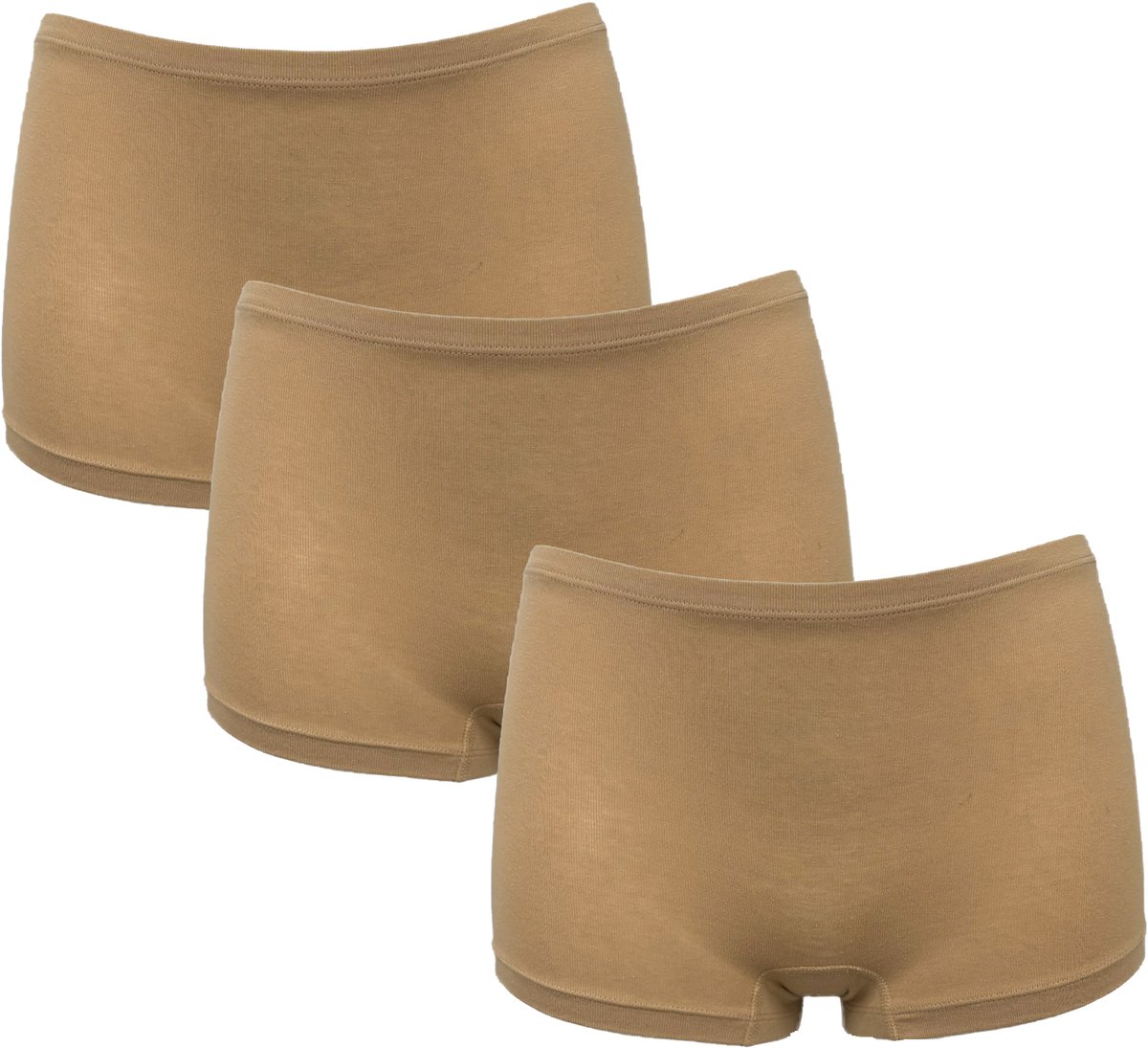 After Eden My Basic Boxer katoenen 3-pack Dames Onderbroek - Poeder - Maat XL