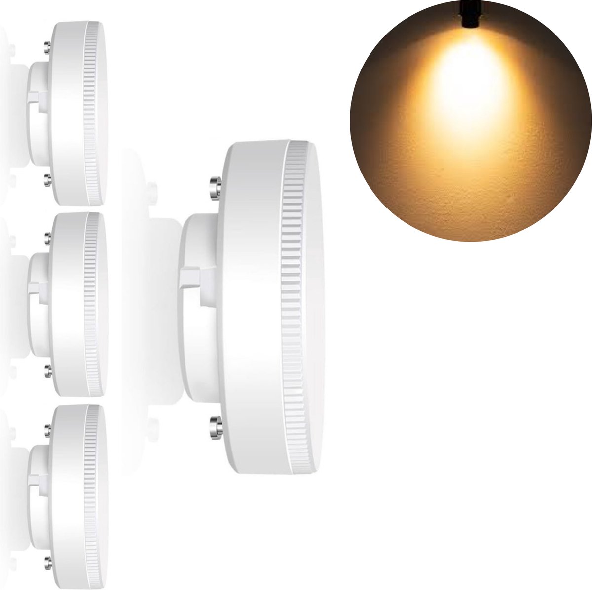 Prinos LED Lamp met GX53 fitting - Warm wit licht - 7W vervangt 60W - 3PACK