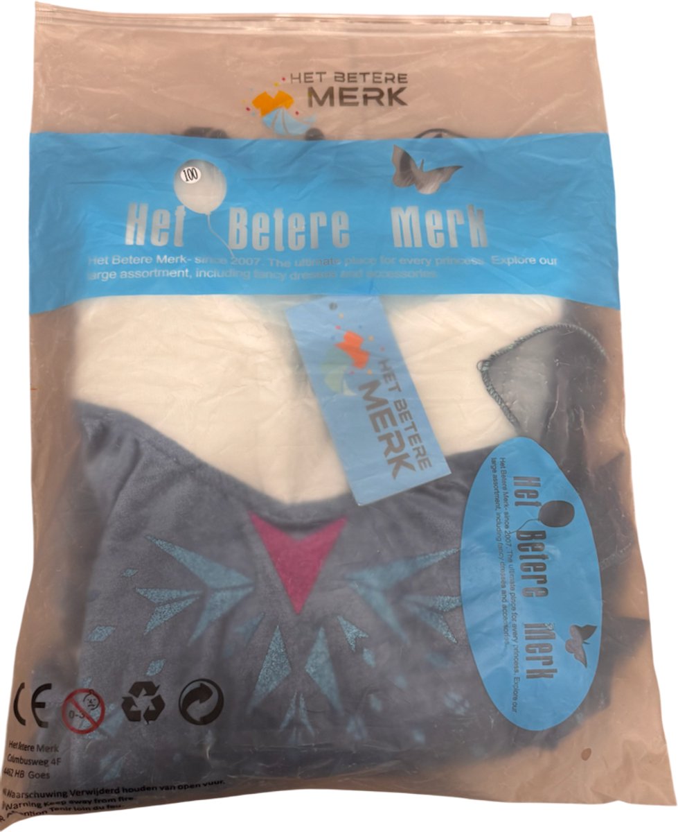 Prinsessenjurk meisje - Elsa jurk - maat 92/98 - inclusief Frozen tiara, toverstaf, Elsa haarvlecht - verkleedkleding — afbeelding 5