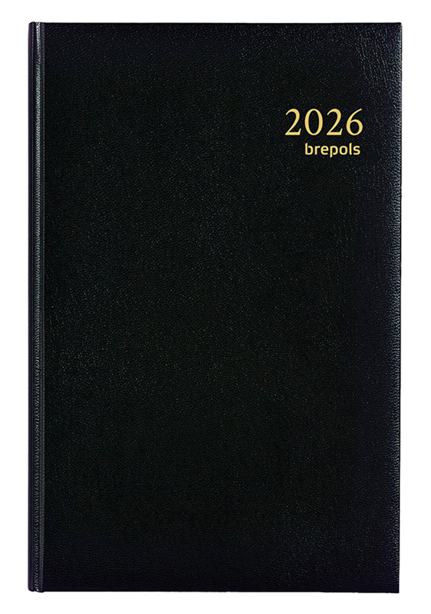 Brepols bureau agenda 2026 - SATURNUS KORT [0.231] - LIMA - Bureau agenda - 1 week op 2 pagina's - Weekoverzicht - Zwart - 13 x 20.8 cm