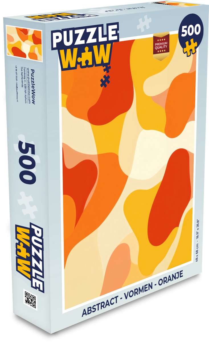 Puzzel Abstract - Vormen - Oranje - Legpuzzel - Puzzel 500 stukjes