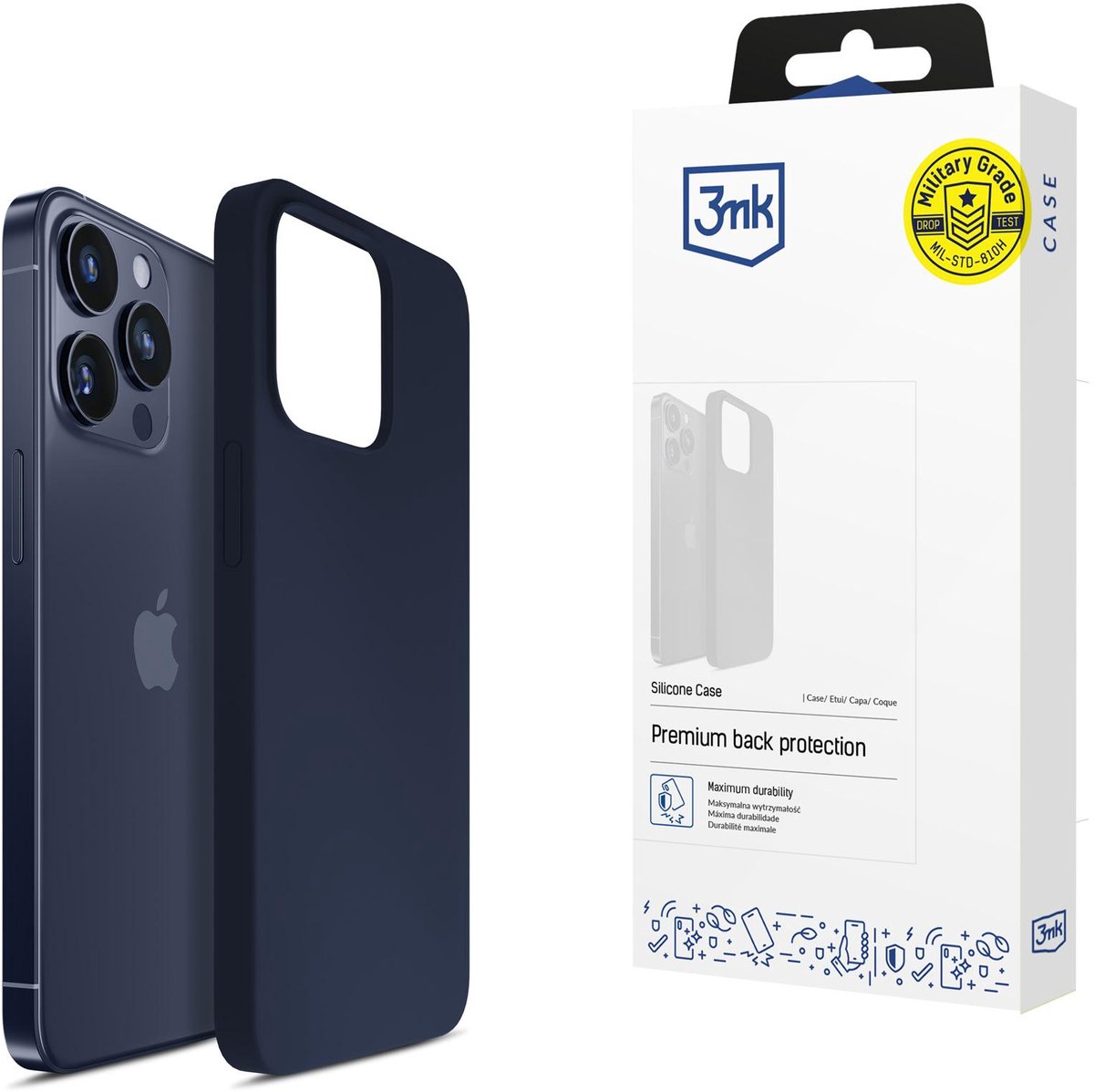 Apple iPhone 16 Pro Max - 3mk siliconen hoesje donkerblauw