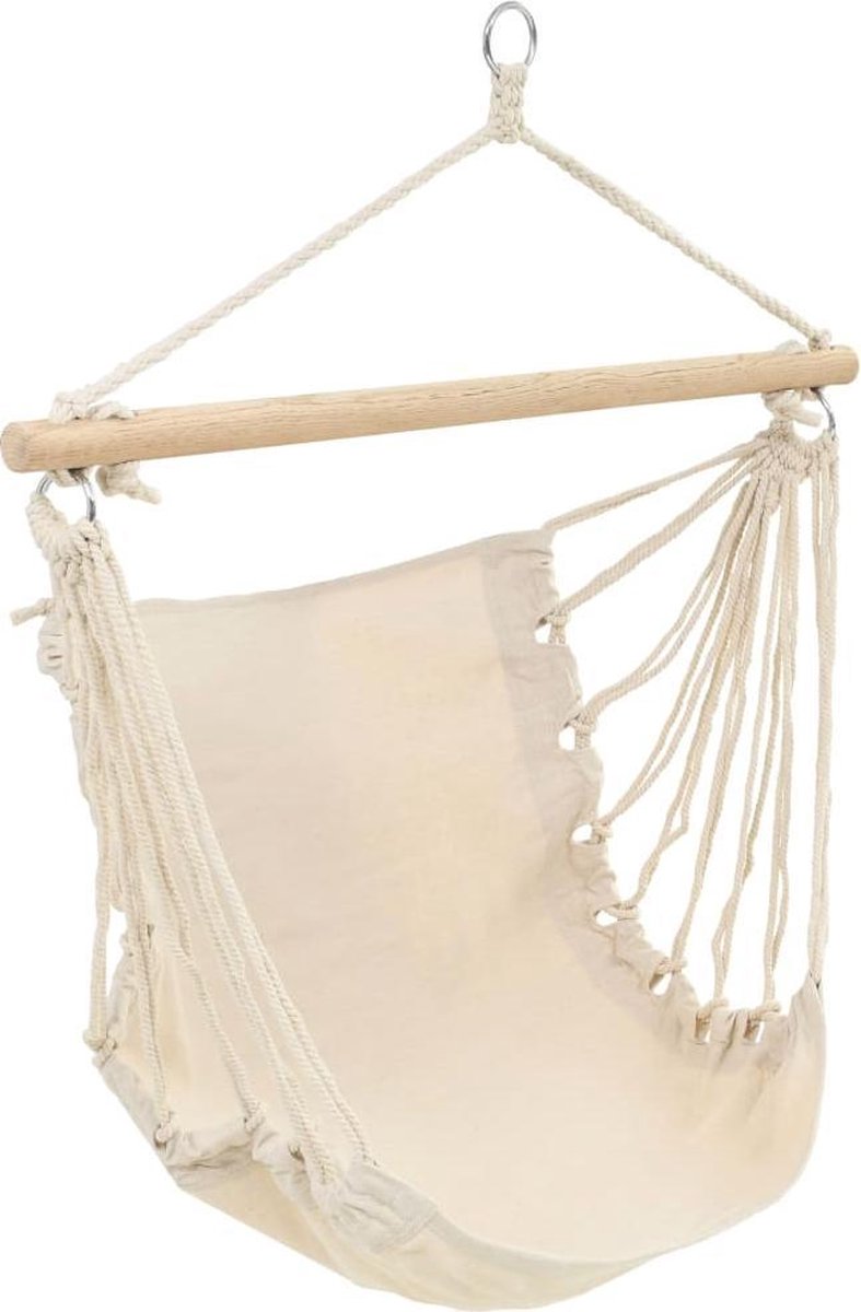 Bol.com vidaXL - Hangstoel - creme - wit - (large) aanbieding