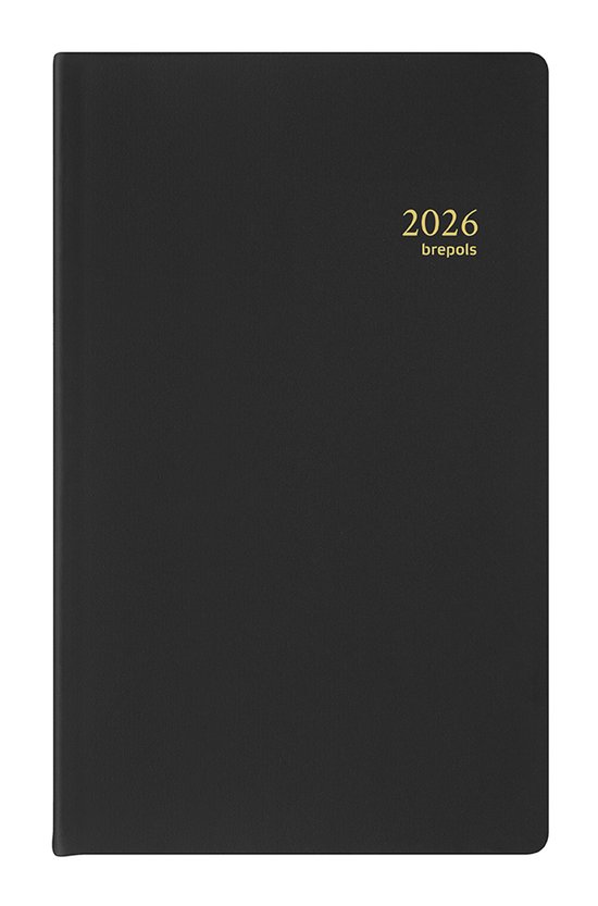 Brepols bureau agenda 2026 - BREFORM [0.516] - SETA - Bureau agenda - 1 dag op 1 pagina - Dagoverzicht - Zwart - 10 x 16.5 cm